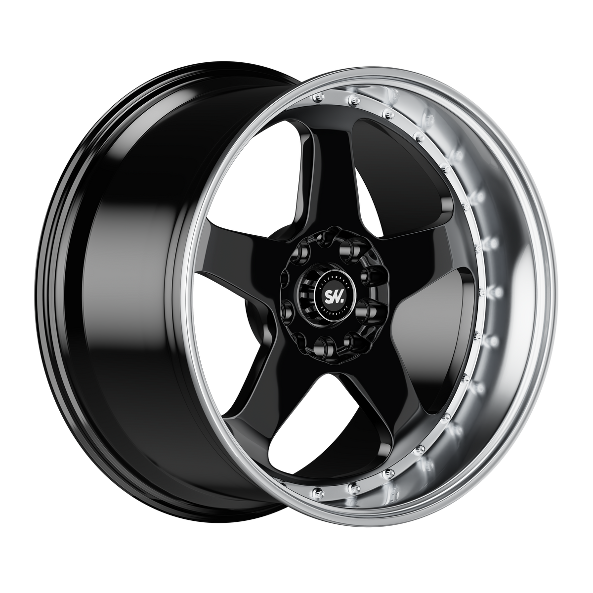 SpeedWorks SW13 17-inch alloy wheel in Gloss Black & Machine Lip