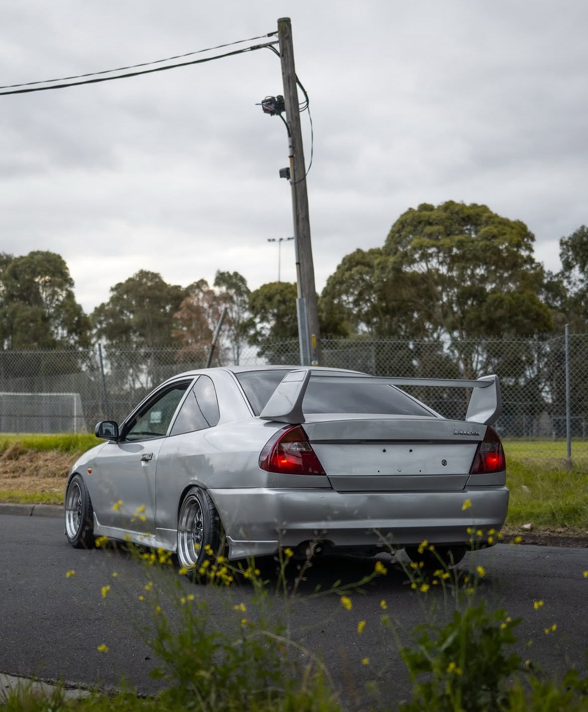 Mitsubishi Lancer (CH) on SpeedWorks SW08 15x8 +15 Hyper Black & Machine Lip alloy wheels