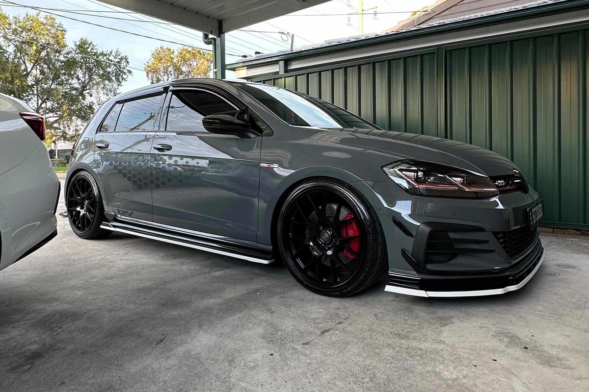 Volkswagen Golf GTI (Mk7.5) on SpeedWorks SW09 19x8.5 +35 Gloss Black alloy wheels