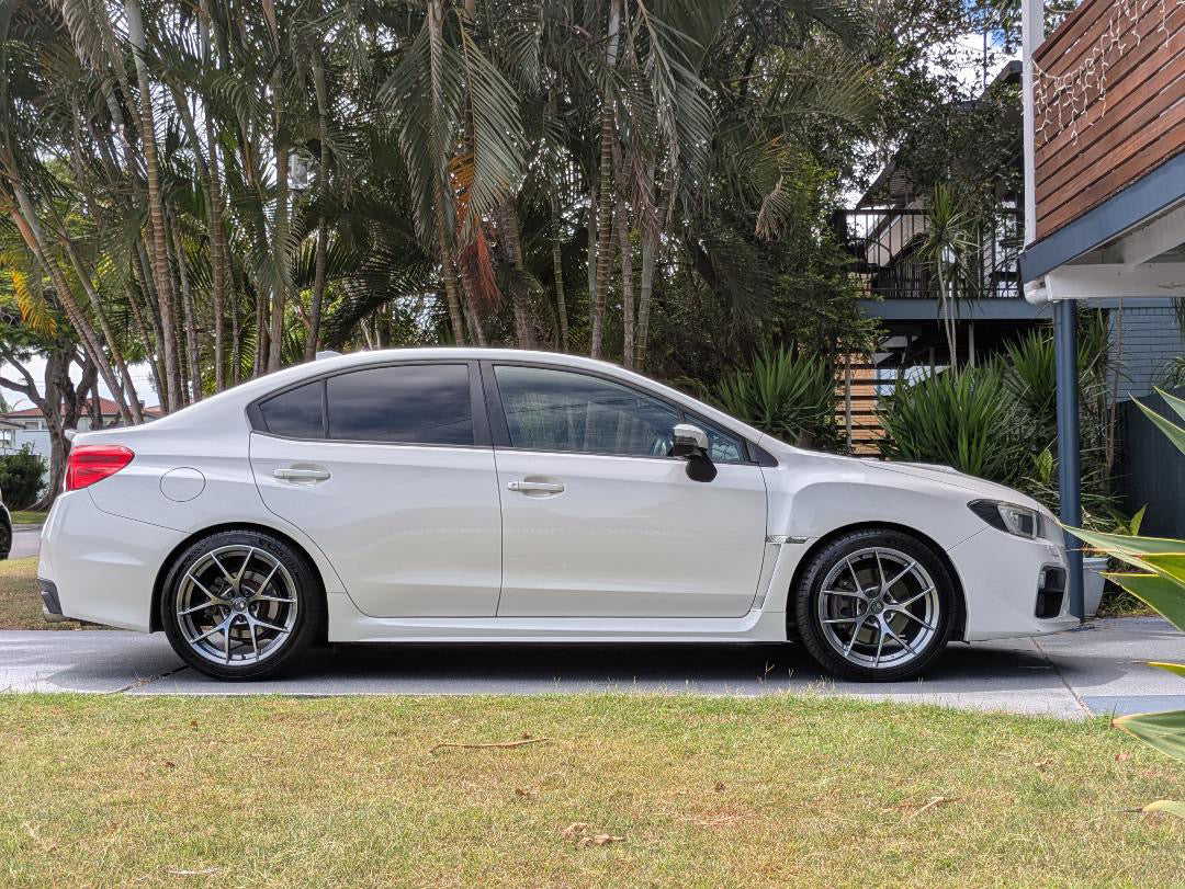 Subaru WRX (VA) on SpeedWorks SW16 18x8.5 +38 Hyper Black alloy wheels, customer photo 1 of 2
