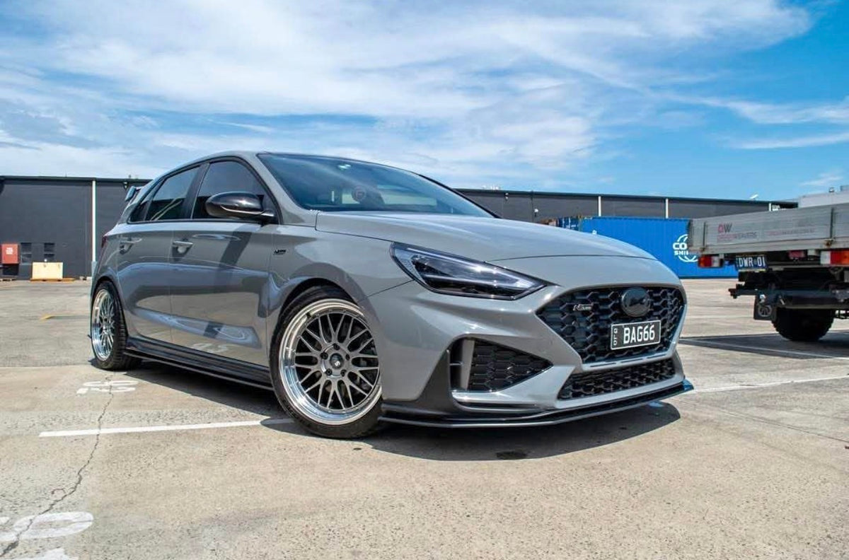 Hyundai i30 N on SpeedWorks SW02 18x8 +35 Hyper Black & Machine Lip alloy wheels