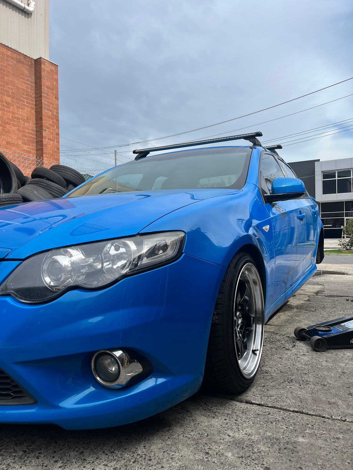 Ford Falcon (FG) on SpeedWorks SW06 18x8.5 +35 Gloss Black & Machine Lip alloy wheels, customer photo 1 of 2