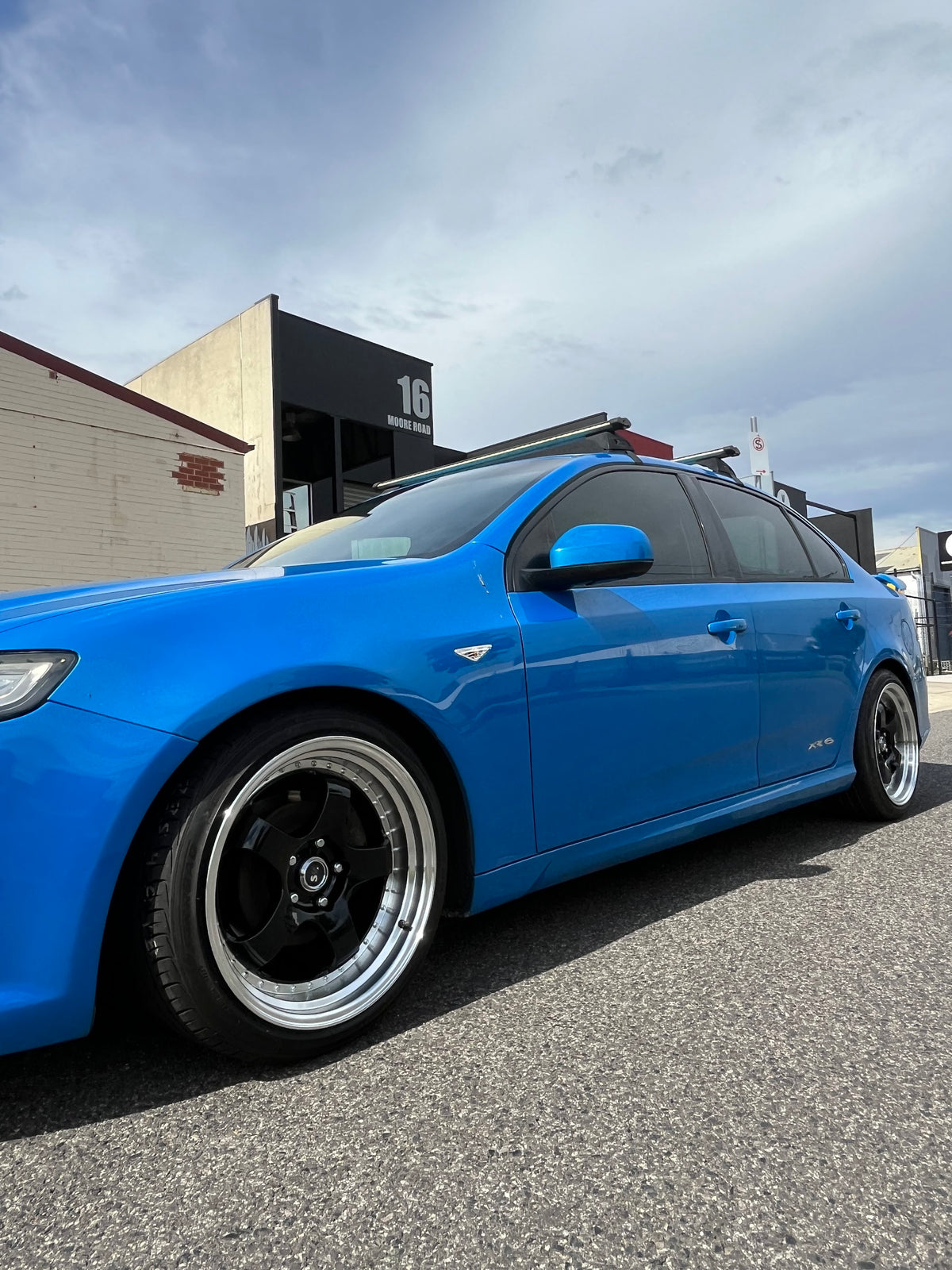 Ford Falcon (FG) on SpeedWorks SW06 18x8.5 +35 Gloss Black & Machine Lip alloy wheels, customer photo 2 of 2