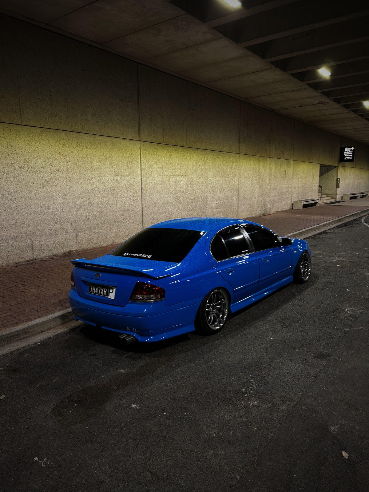 Ford Falcon (BA/BF) on SpeedWorks SW12 18x9.5 +22 Hyper Black & Machine Lip alloy wheels, customer photo 1 of 3