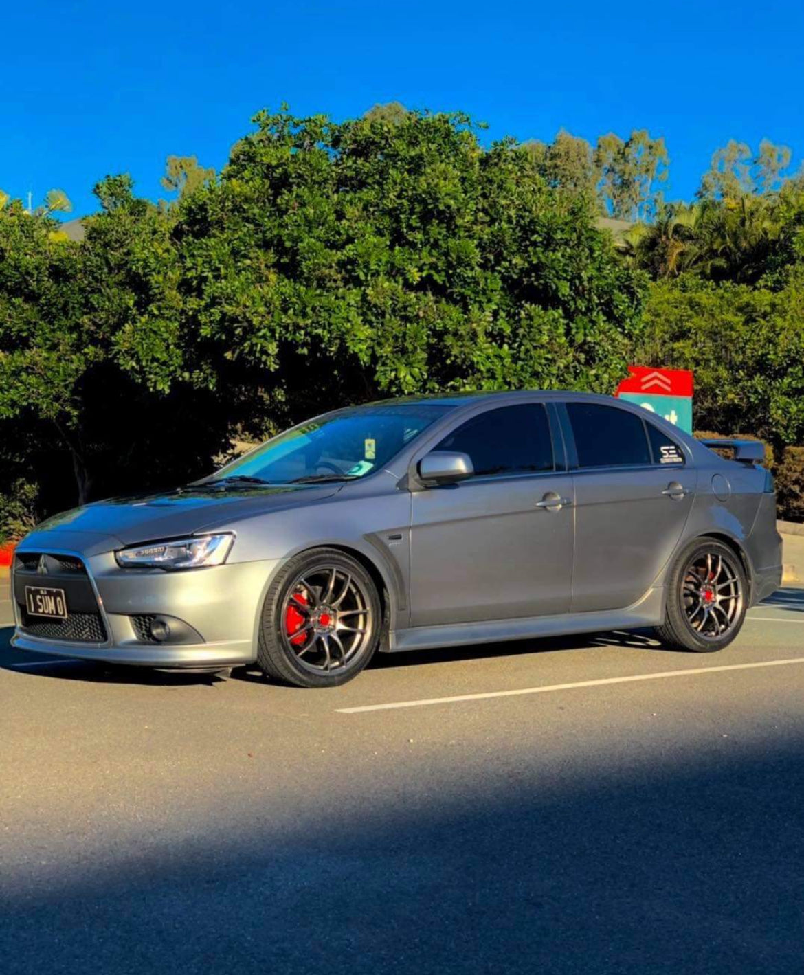 Mitsubishi Lancer (CJ) on SpeedWorks SW01 18x8 +38 Hyper Black alloy wheels