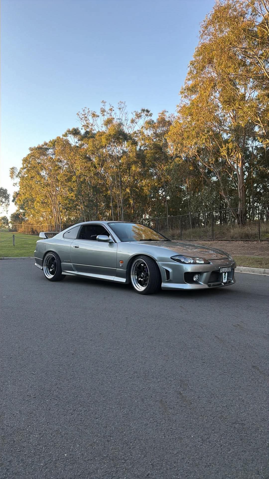 Nissan Silvia (S15) on SpeedWorks SW06 Staggered: 18x8.5 +35 / 18x9.5 +25 Gloss Black & Machine Lip alloy wheels, customer photo 1 of 2