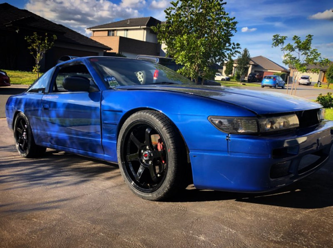 Nissan Silvia (S13) on SpeedWorks SW04 18x8 +38 alloy wheels
