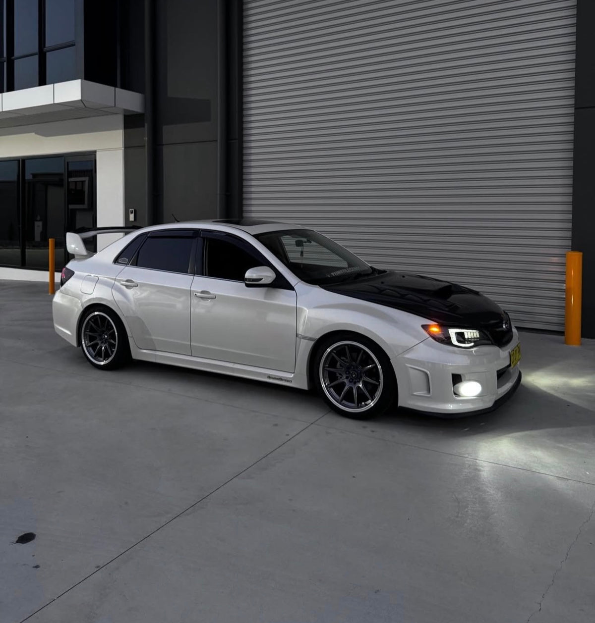 Subaru Impreza WRX STI (GV) on SpeedWorks SW05 18x9.5 +35 Hyper Black & Machine Lip alloy wheels