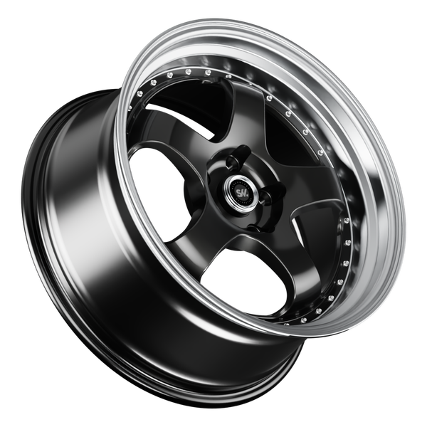 SpeedWorks SW06 18-inch alloy wheel in Gloss Black & Machine Lip