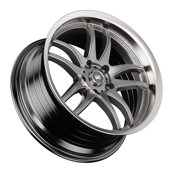 SpeedWorks SW12 18-inch alloy wheel in Hyper Black & Machine Lip
