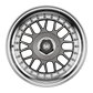 SpeedWorks SW13 15-inch alloy wheel in Hyper Black, Machine Lip & Silver Rivets front view