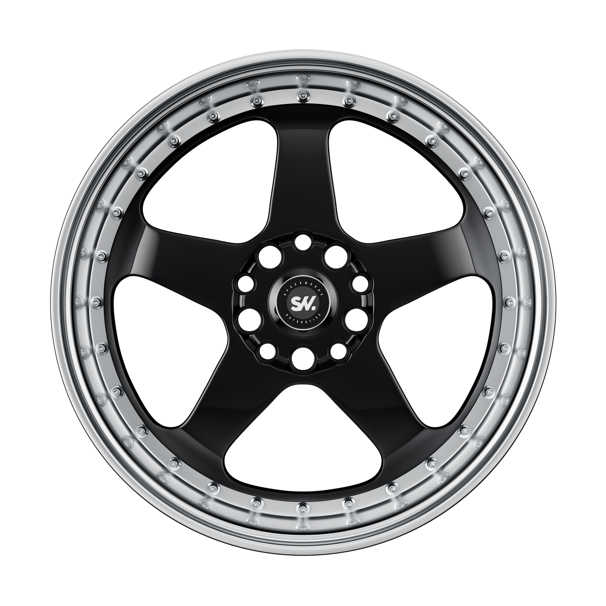 SpeedWorks SW13 17-inch alloy wheel in Gloss Black & Machine Lip