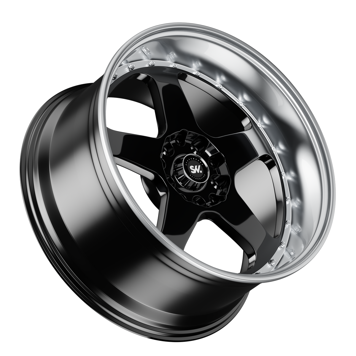 SpeedWorks SW13 17-inch alloy wheel in Gloss Black & Machine Lip