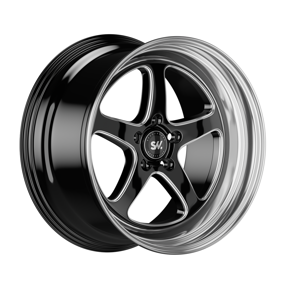 SpeedWorks SW17 18-inch alloy wheel in Gloss Black & Machine Lip, photo 2 of 3