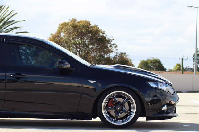 Ford Falcon XR6 Turbo (FG) on SpeedWorks SW17 18x9.5 +22 Gloss Black & Machine Lip alloy wheels, customer photo 2 of 3