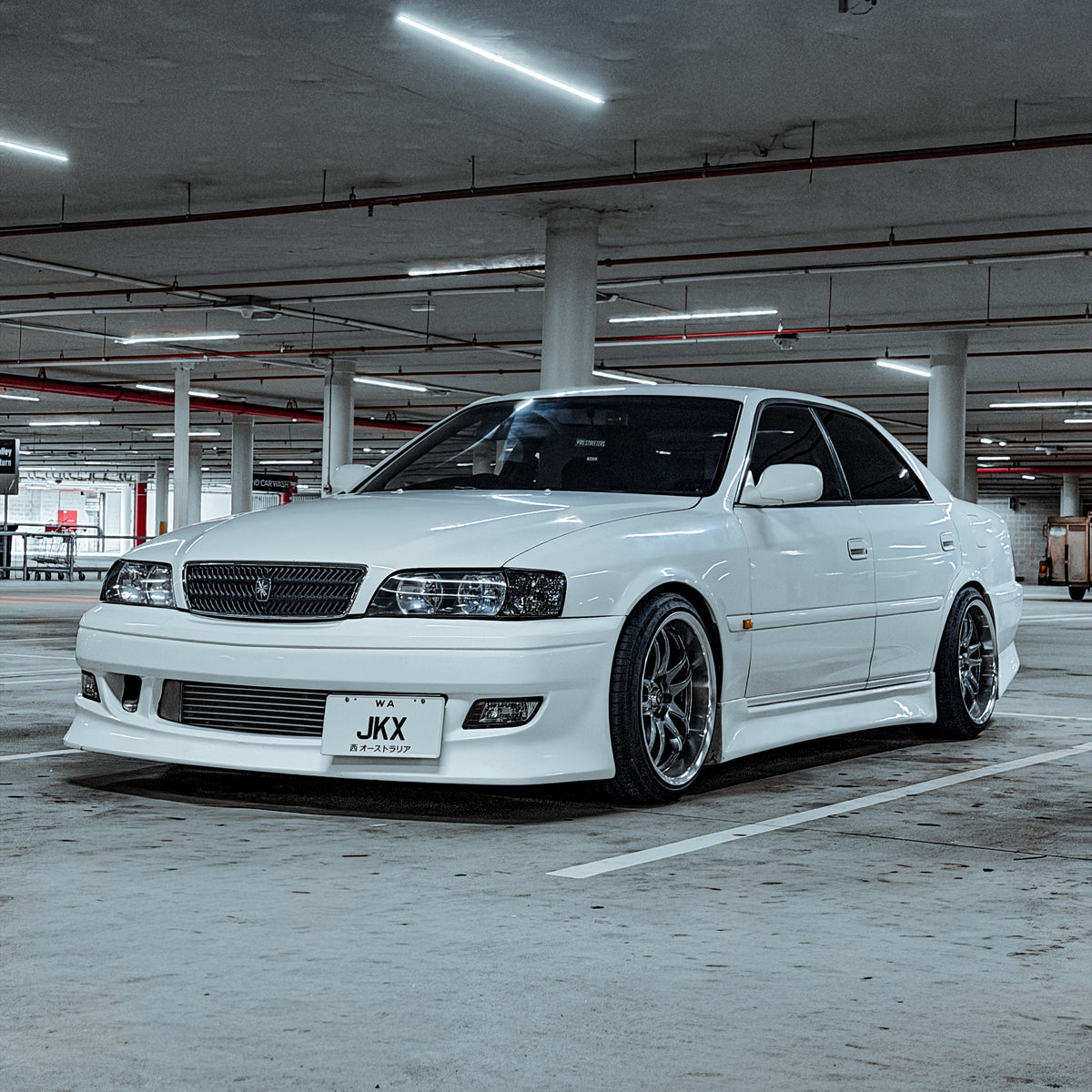 Toyota Chaser (JZX100) on SpeedWorks SW12 18x9.5 +22 Hyper Black & Machine Lip alloy wheels, customer photo 1 of 2