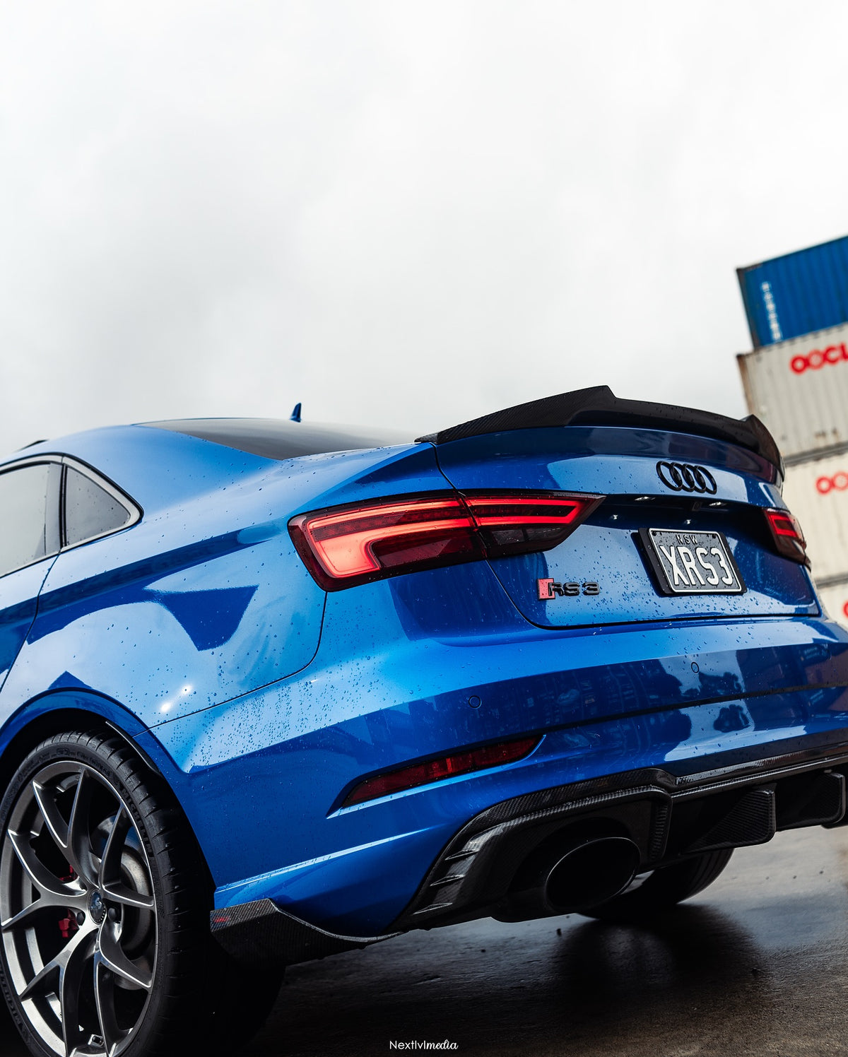 Audi RS3 Sedan (8V) on SpeedWorks SW16 19x8.5 +40 Hyper Black alloy wheels, customer photo 3 of 7