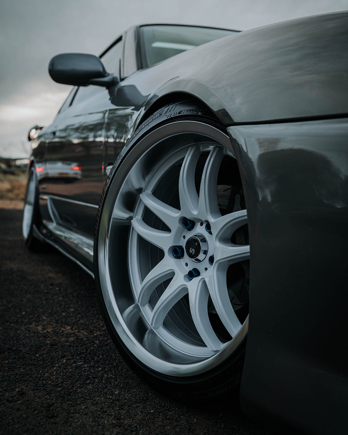 Nissan Silvia (S15) on SpeedWorks SW12 18x9.5 +22 Gloss White & Machine Lip alloy wheels, customer photo 4 of 4