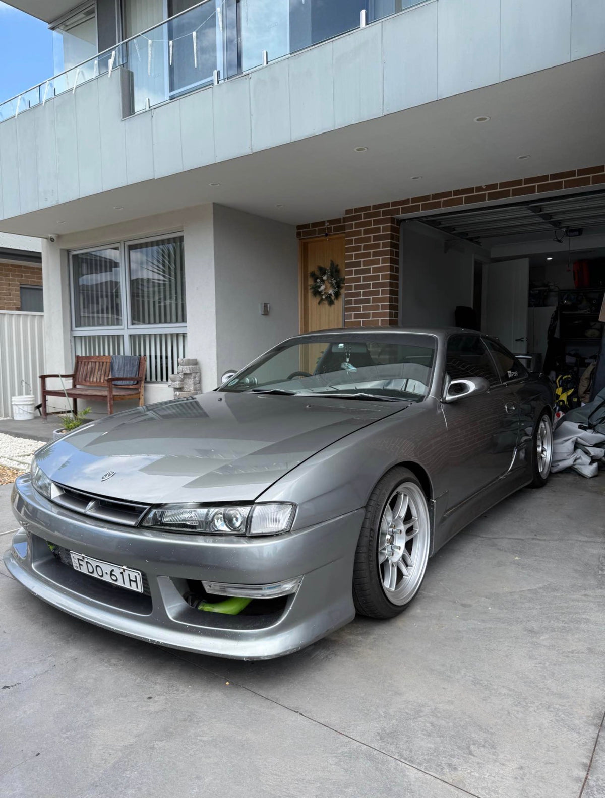 Nissan 200SX (S14a) on SpeedWorks SW10 18x9.5 +22 Hyper Silver alloy wheels, customer photo 2 of 2