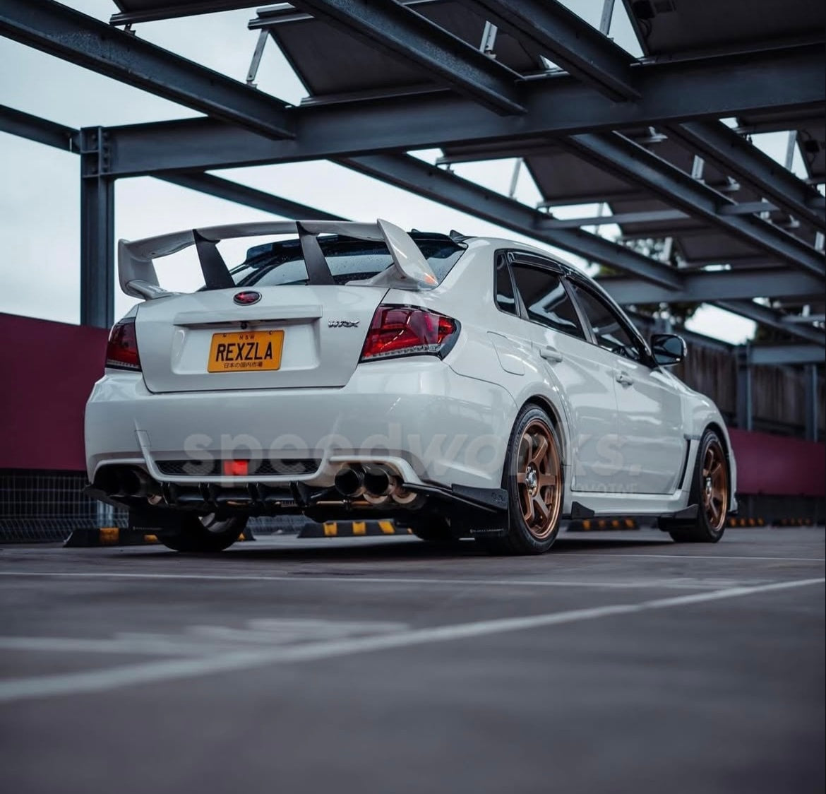 Subaru Impreza WRX STI (GV) on SpeedWorks SW04 18x8 +38 Bronze alloy wheels, customer photo 2 of 3