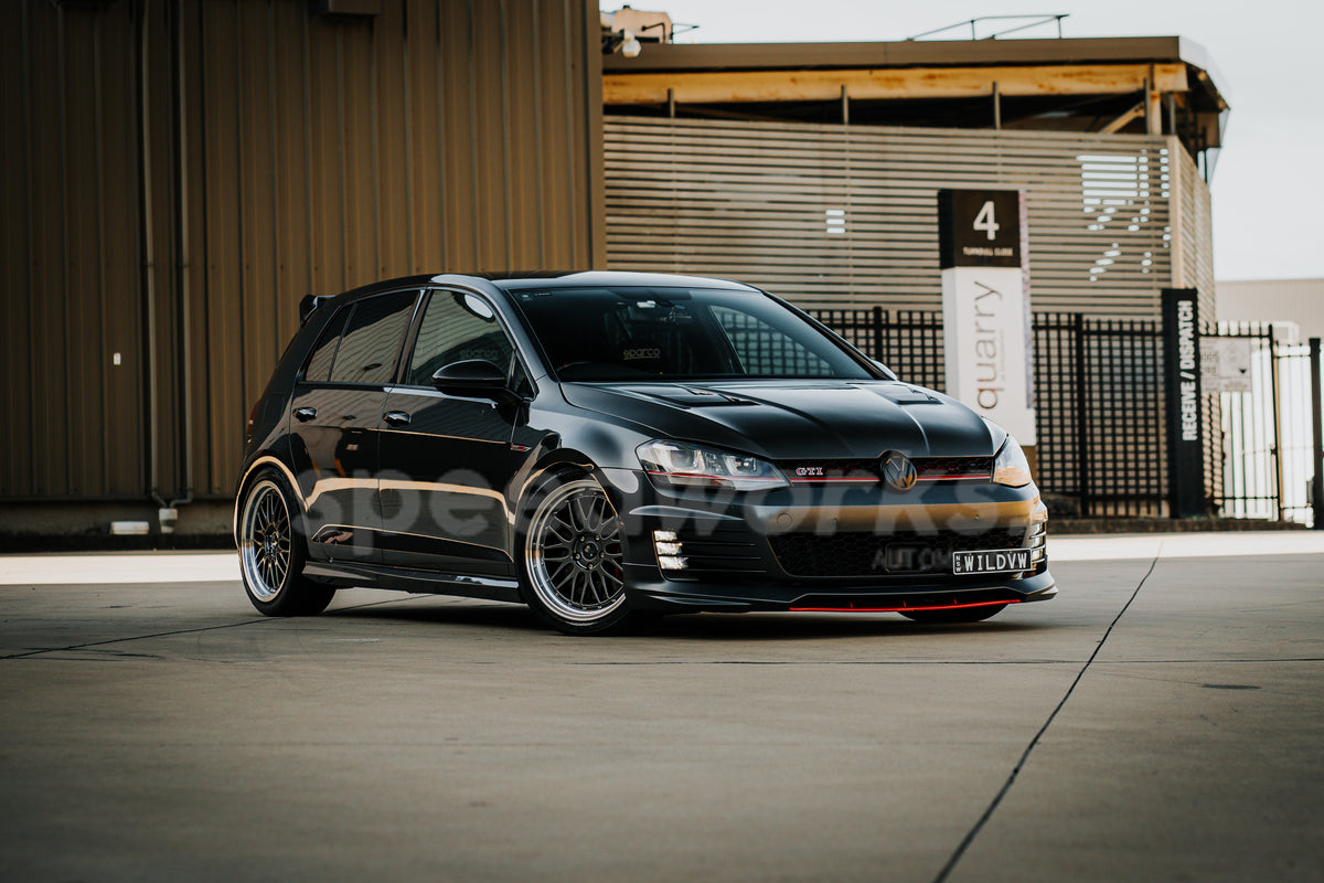 Volkswagen Golf GTI (Mk7) on SpeedWorks SW02 19x8.5 +35 Hyper Black & Machine Lip alloy wheels