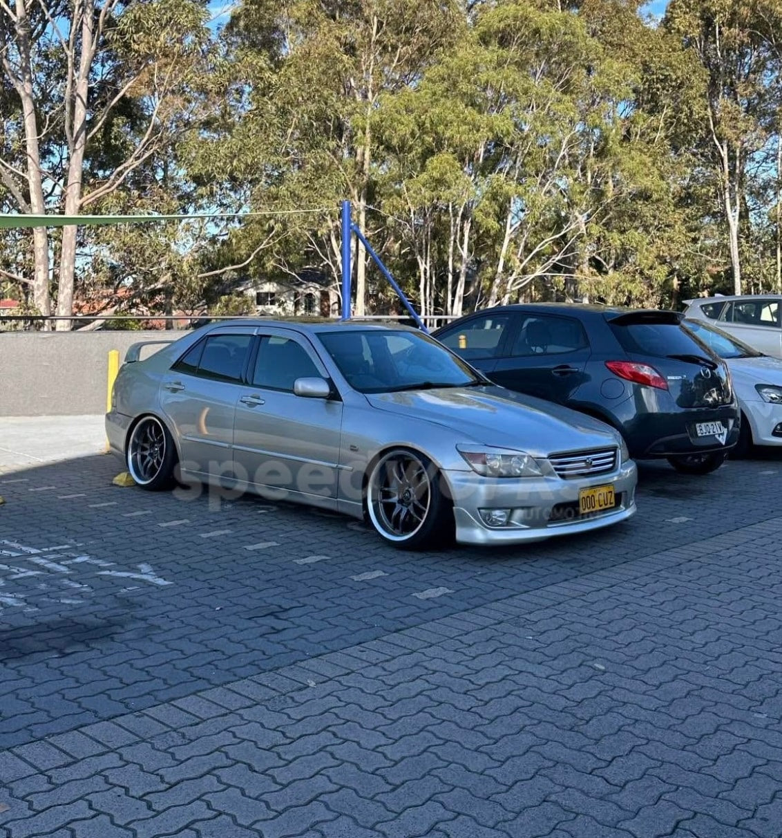 Lexus IS200 / IS300 on SpeedWorks SW12 18x9.5 +22 Hyper Black & Machine Lip alloy wheels
