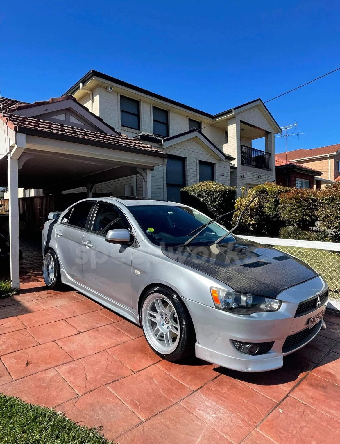 Mitsubishi Lancer (CJ) on SpeedWorks SW10 18x9.5 +22 Hyper Silver alloy wheels