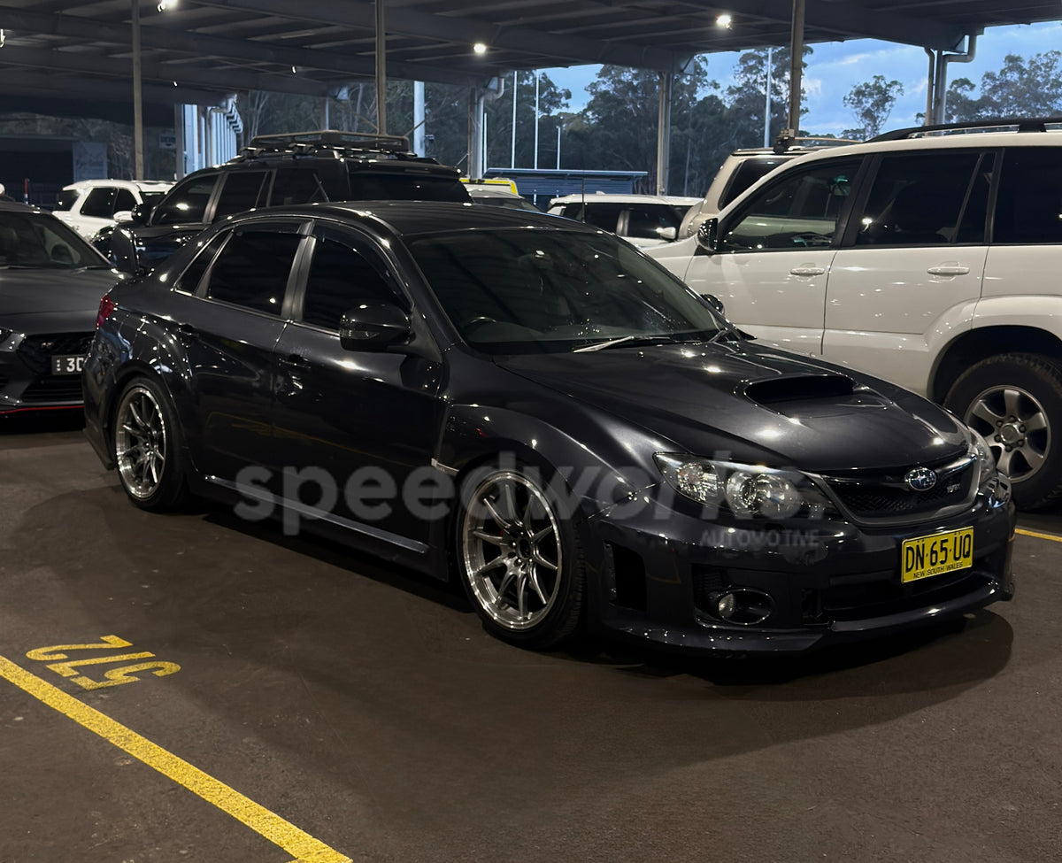 Subaru Impreza WRX (GV) on SpeedWorks SW05 18x9.5 +35 Hyper Black & Machine Lip alloy wheels