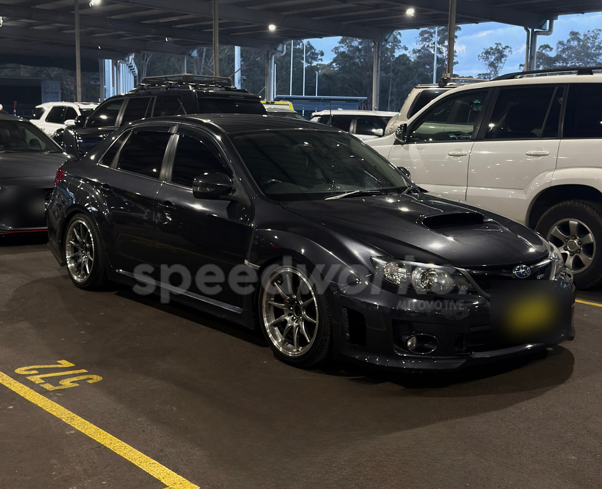 Subaru Impreza WRX (GV) on SpeedWorks SW05 18x9.5 +35 Hyper Black & Machine Lip alloy wheels