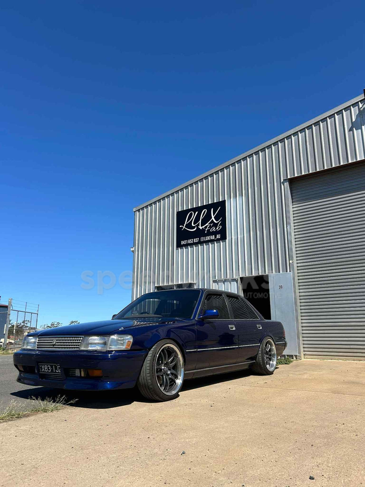 Toyota Cressida (MX83) on SpeedWorks SW12 18x9.5 +22 Hyper Black & Machine Lip alloy wheels, customer photo 1 of 2
