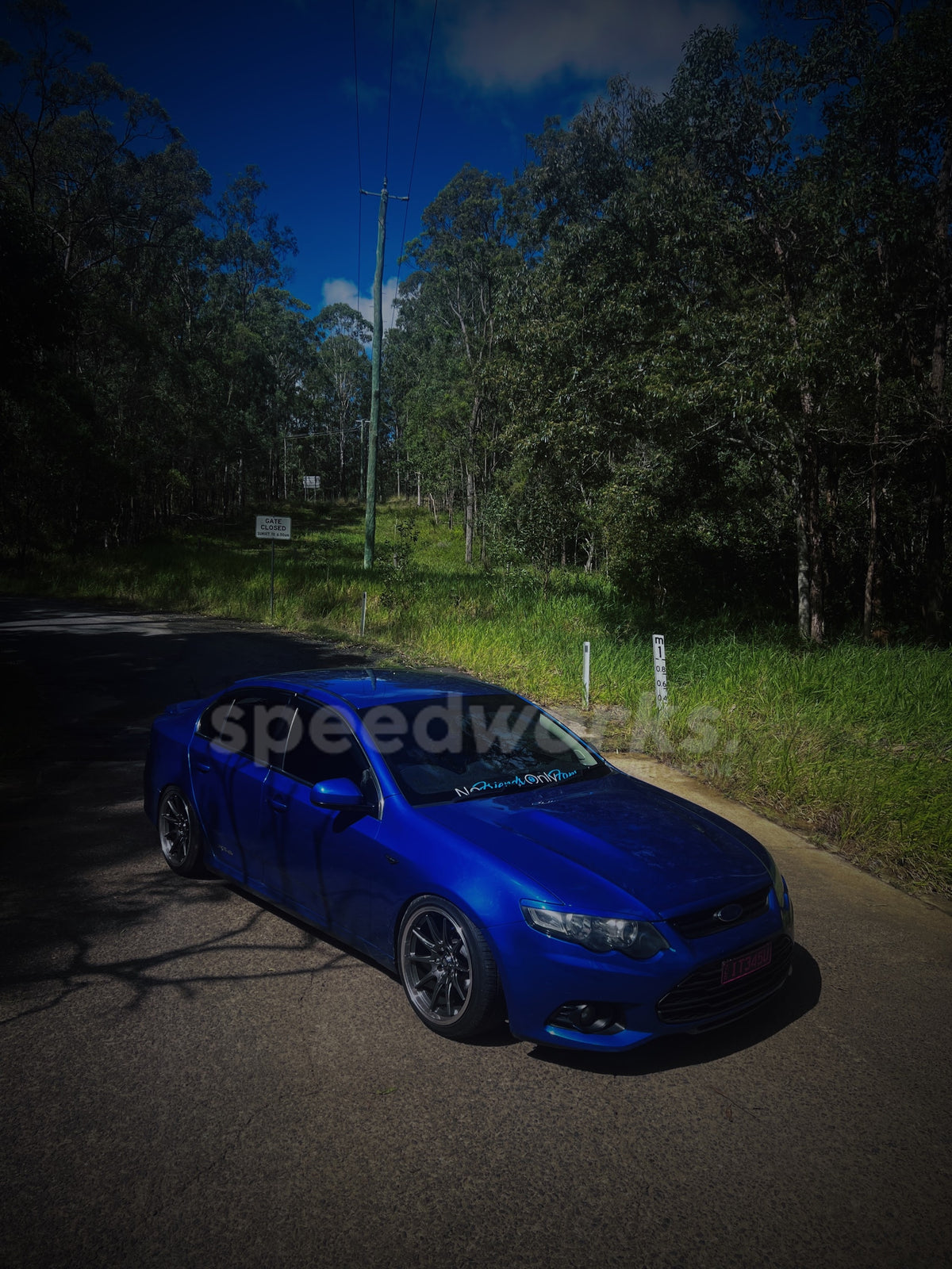 Ford Falcon (FG) on SpeedWorks SW06 18x8.5 +35 Gloss Black & Machine Lip alloy wheels, customer photo 1 of 3