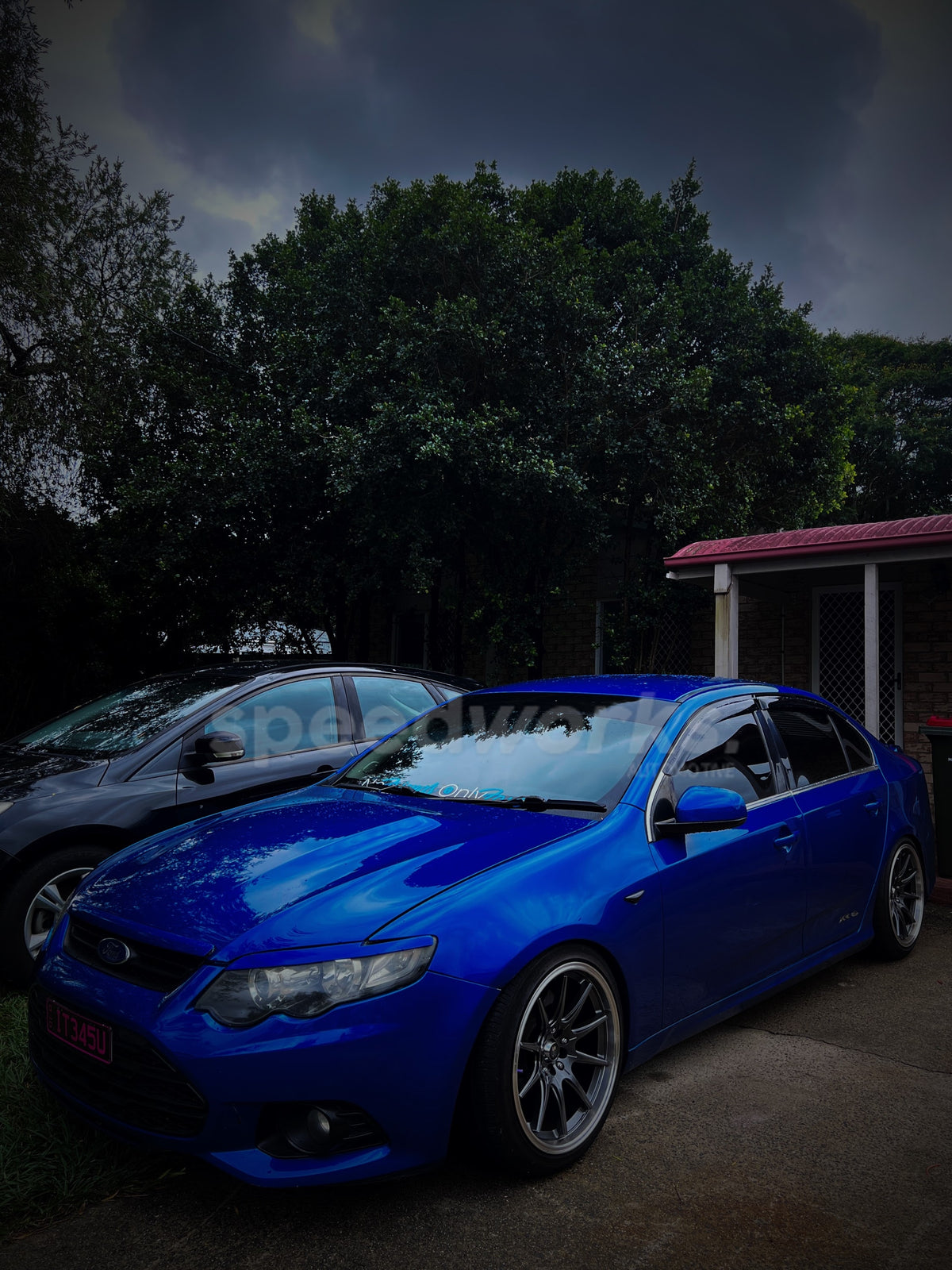 Ford Falcon (FG) on SpeedWorks SW06 18x8.5 +35 Gloss Black & Machine Lip alloy wheels, customer photo 3 of 3