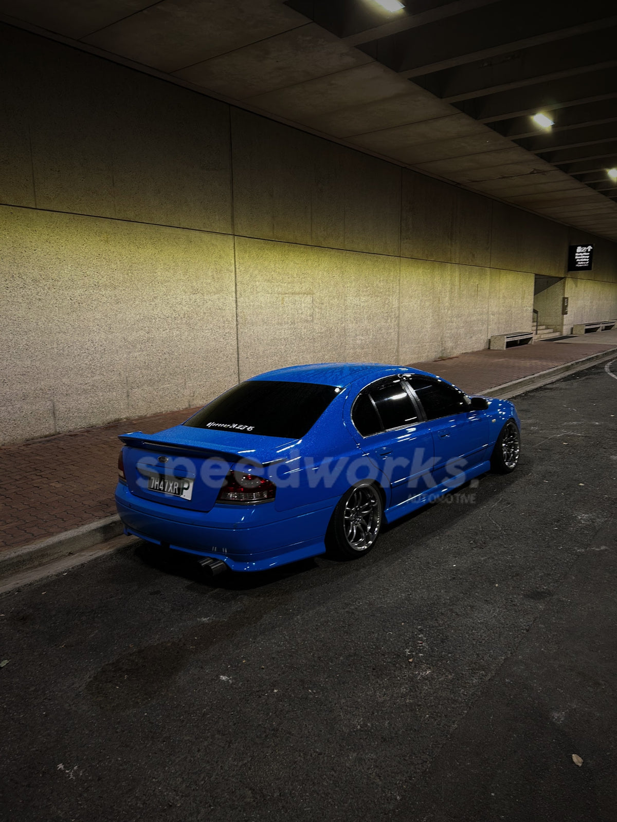 Ford Falcon (BA/BF) on SpeedWorks SW12 18x9.5 +22 Hyper Black & Machine Lip alloy wheels, customer photo 1 of 3