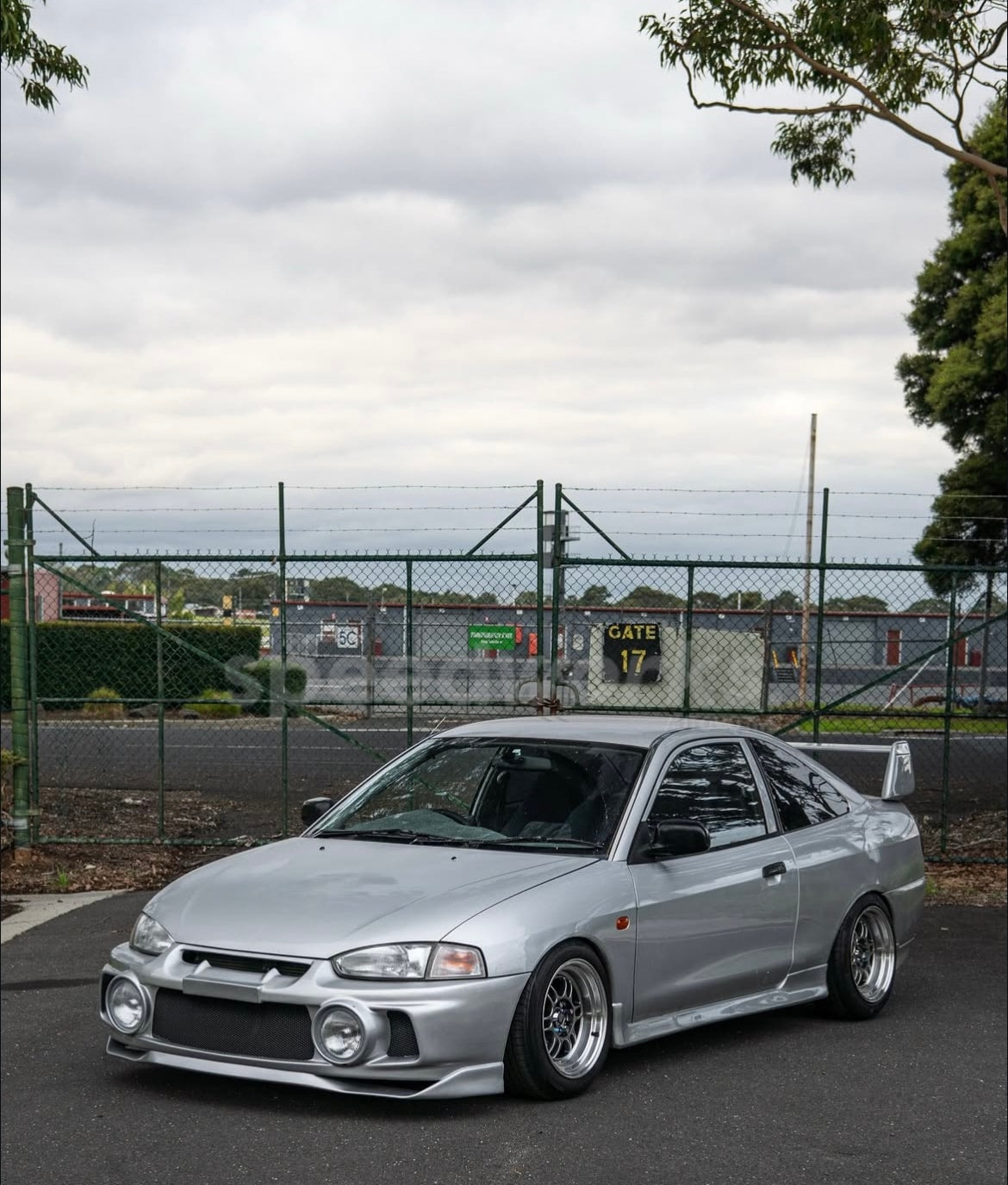 Mitsubishi Mirage Coupe (CE) on SpeedWorks SW08 15x8 +15 Hyper Black & Machine Lip alloy wheels