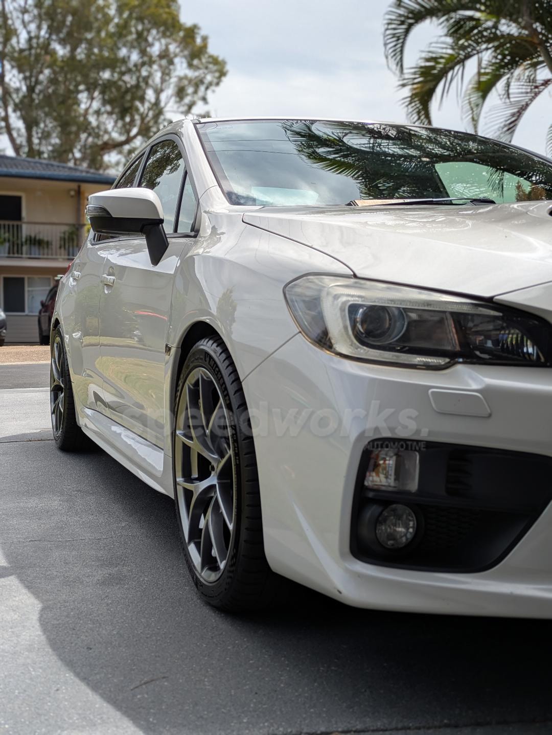 Subaru WRX (VA) on SpeedWorks SW16 18x8.5 +38 Hyper Black alloy wheels, customer photo 2 of 2
