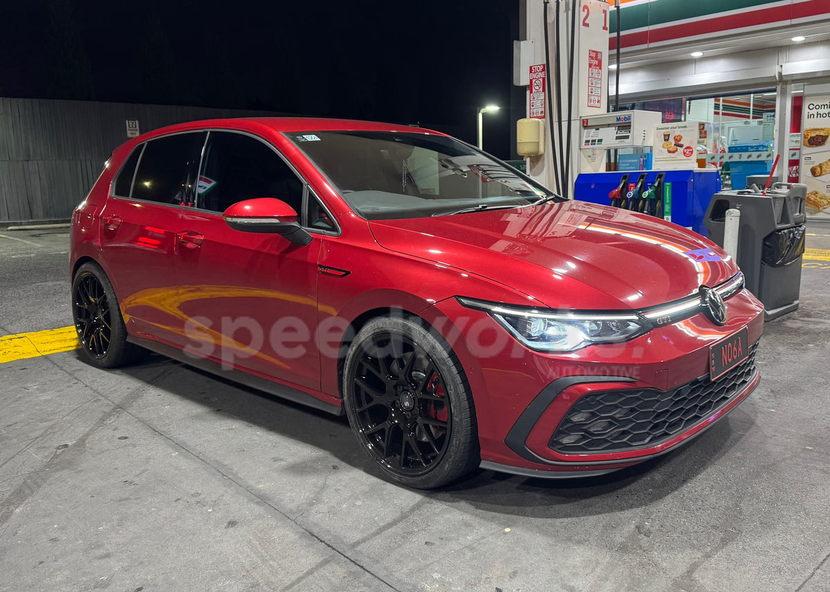 Volkswagen Golf GTI (Mk8) on SpeedWorks SW09 19x8.5 +35 Gloss Black alloy wheels