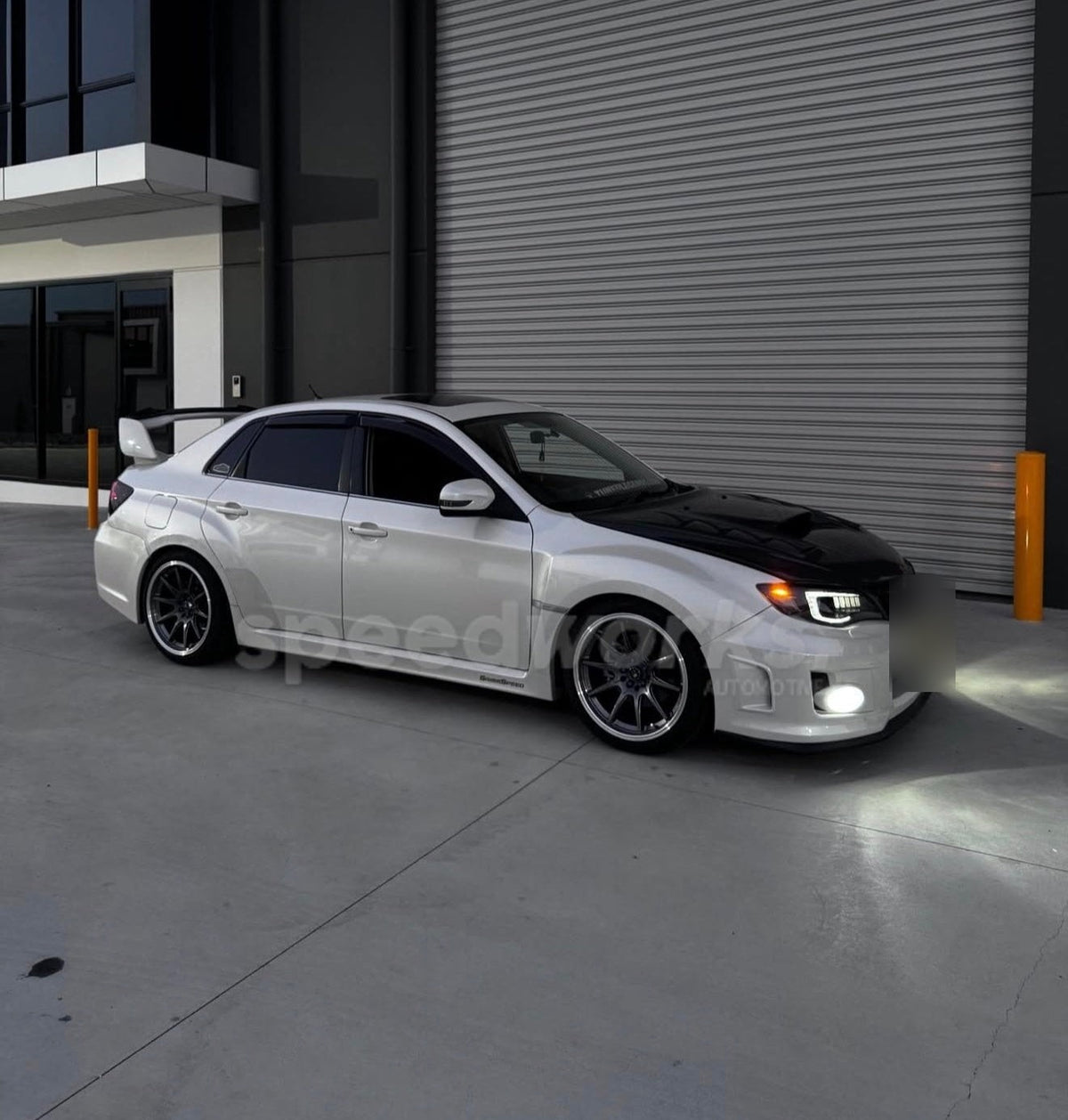 Subaru Impreza WRX STI (GV) on SpeedWorks SW05 18x9.5 +35 Hyper Black & Machine Lip alloy wheels