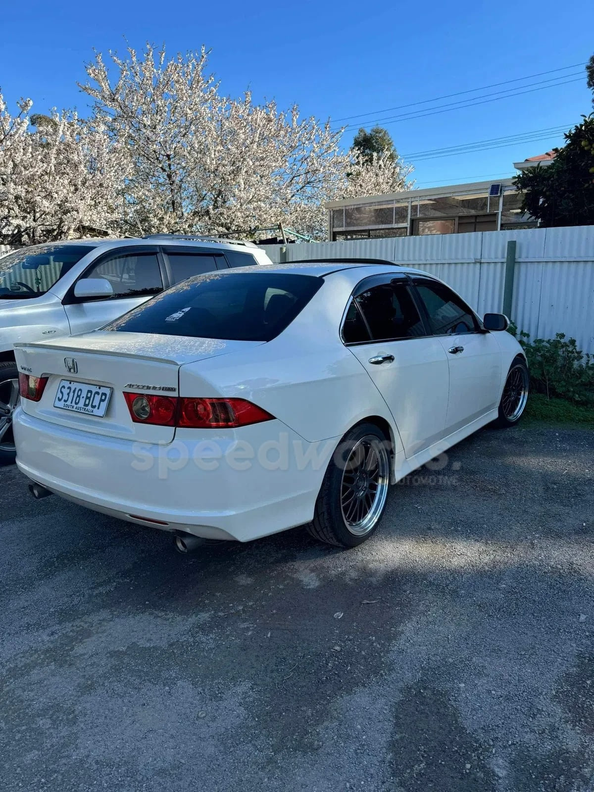 Honda Accord Euro (CL9) on SpeedWorks SW02 18x8 +35 Hyper Black & Machine Lip alloy wheels