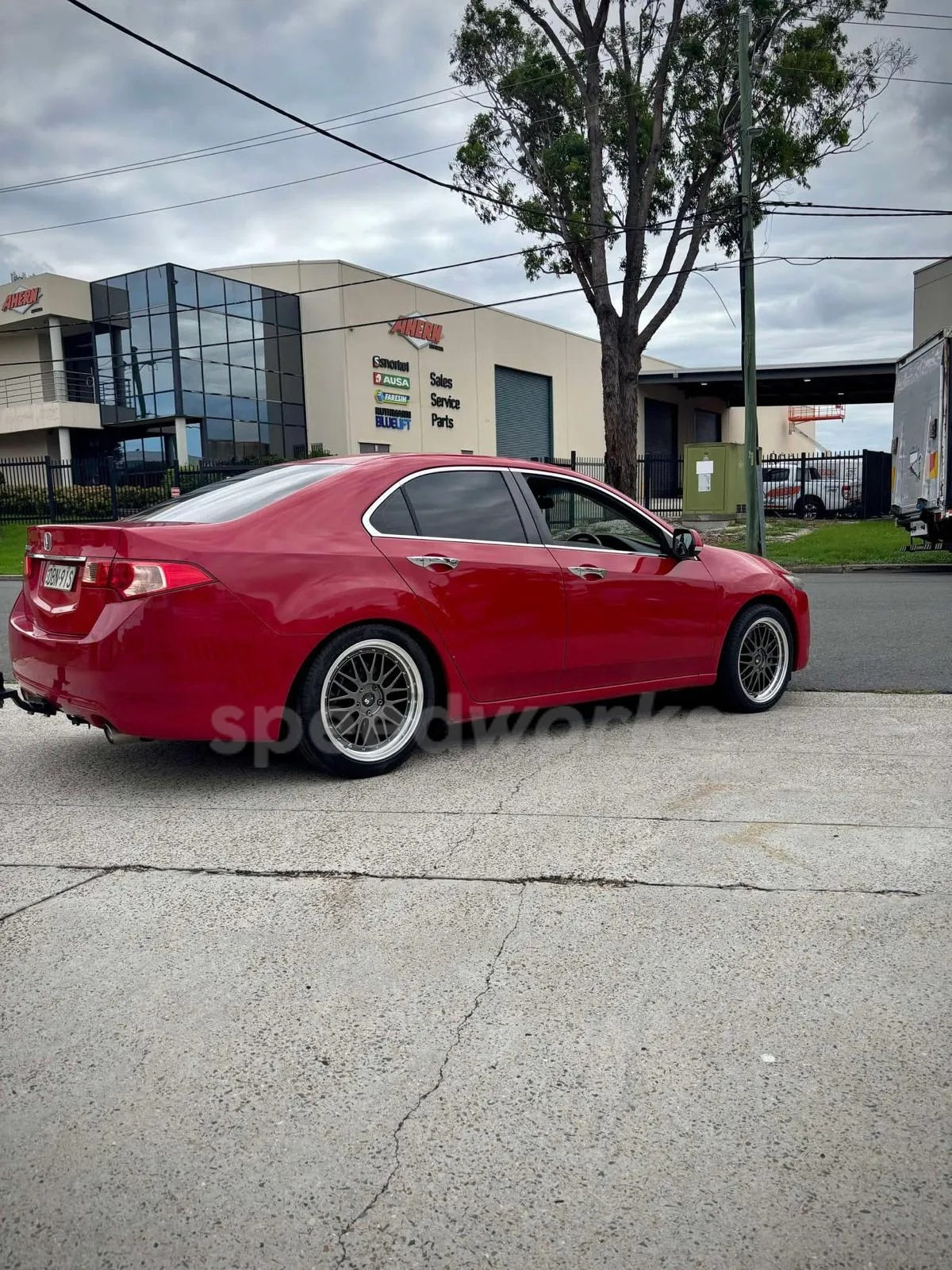 Honda Accord Euro (CU) on SpeedWorks SW02 18x8 +35 Hyper Black & Machine Lip alloy wheels