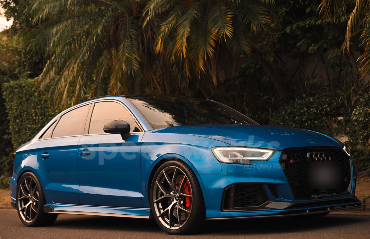 Audi RS3 Sedan (8V) on SpeedWorks SW16 19x8.5 +40 Hyper Black alloy wheels, customer photo 2 of 4