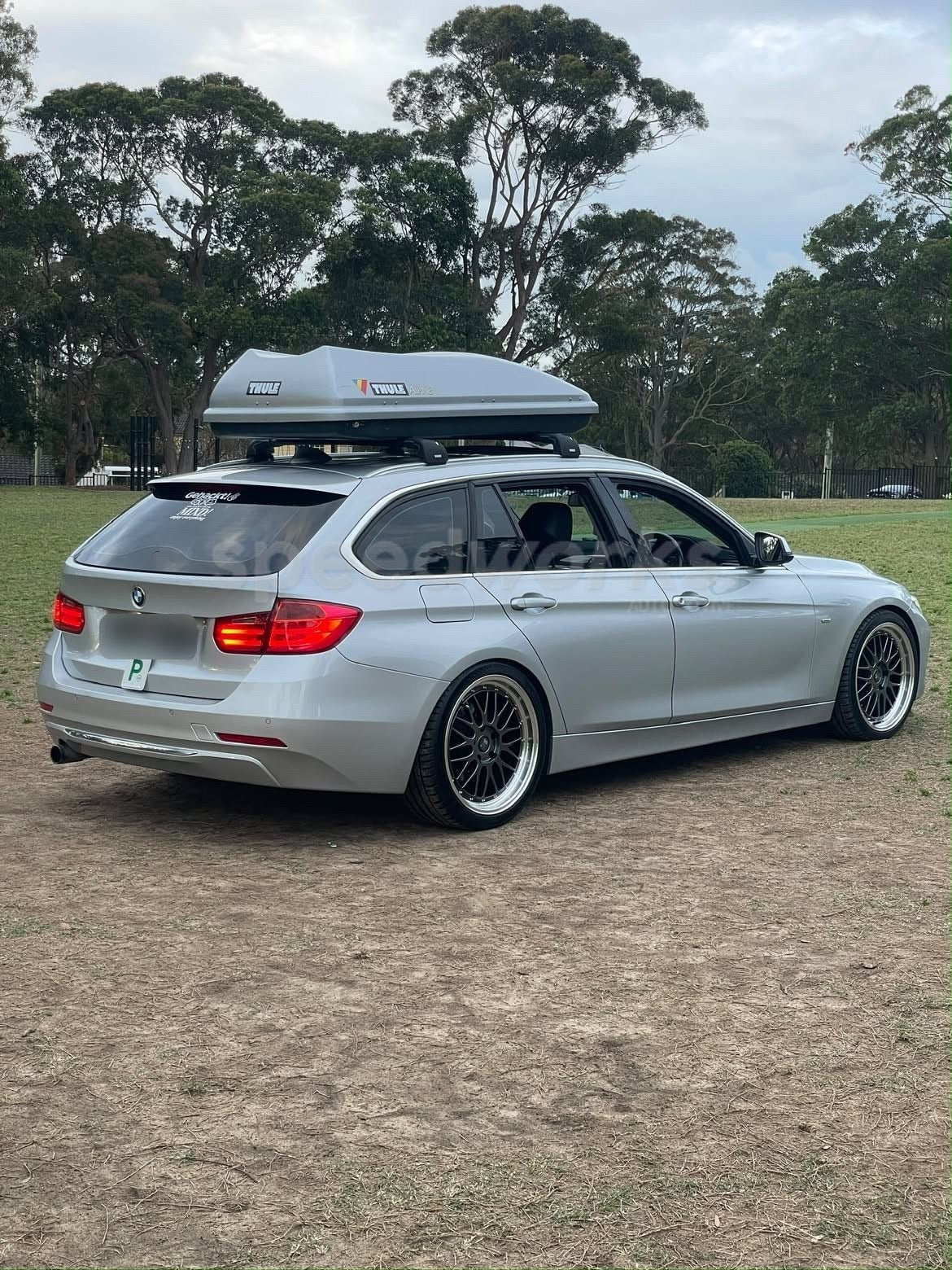 BMW 3 Series Touring (F31) on SpeedWorks SW02 19x8.5 +30 Hyper Black & Machine Lip alloy wheels, customer photo 1 of 4