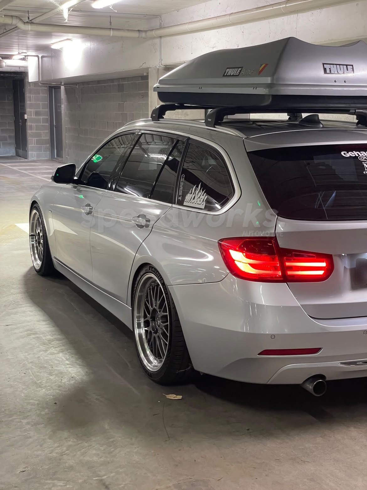 BMW 3 Series Touring (F31) on SpeedWorks SW02 19x8.5 +30 Hyper Black & Machine Lip alloy wheels, customer photo 3 of 4
