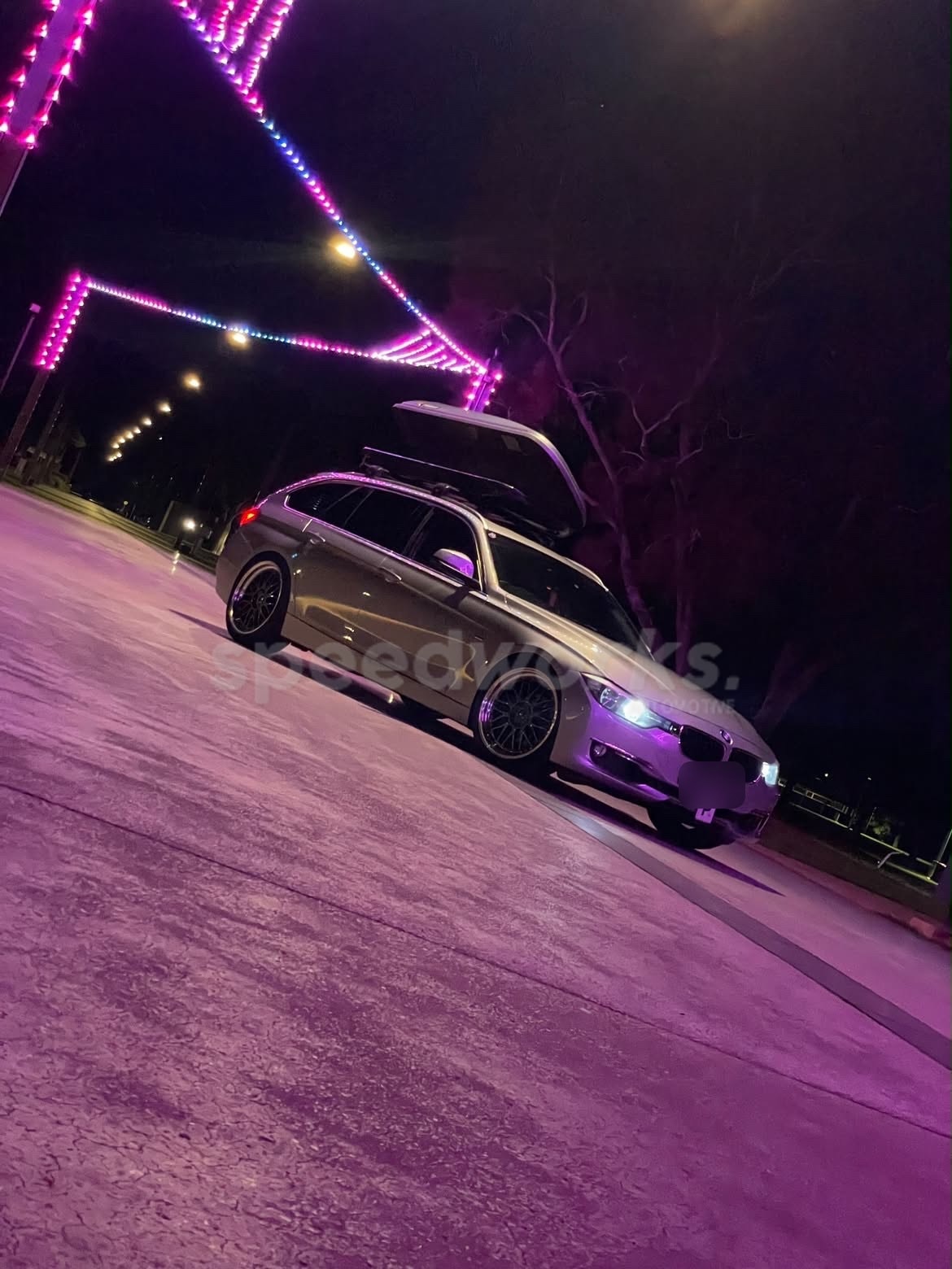 BMW 3 Series Touring (F31) on SpeedWorks SW02 19x8.5 +30 Hyper Black & Machine Lip alloy wheels, customer photo 3 of 6