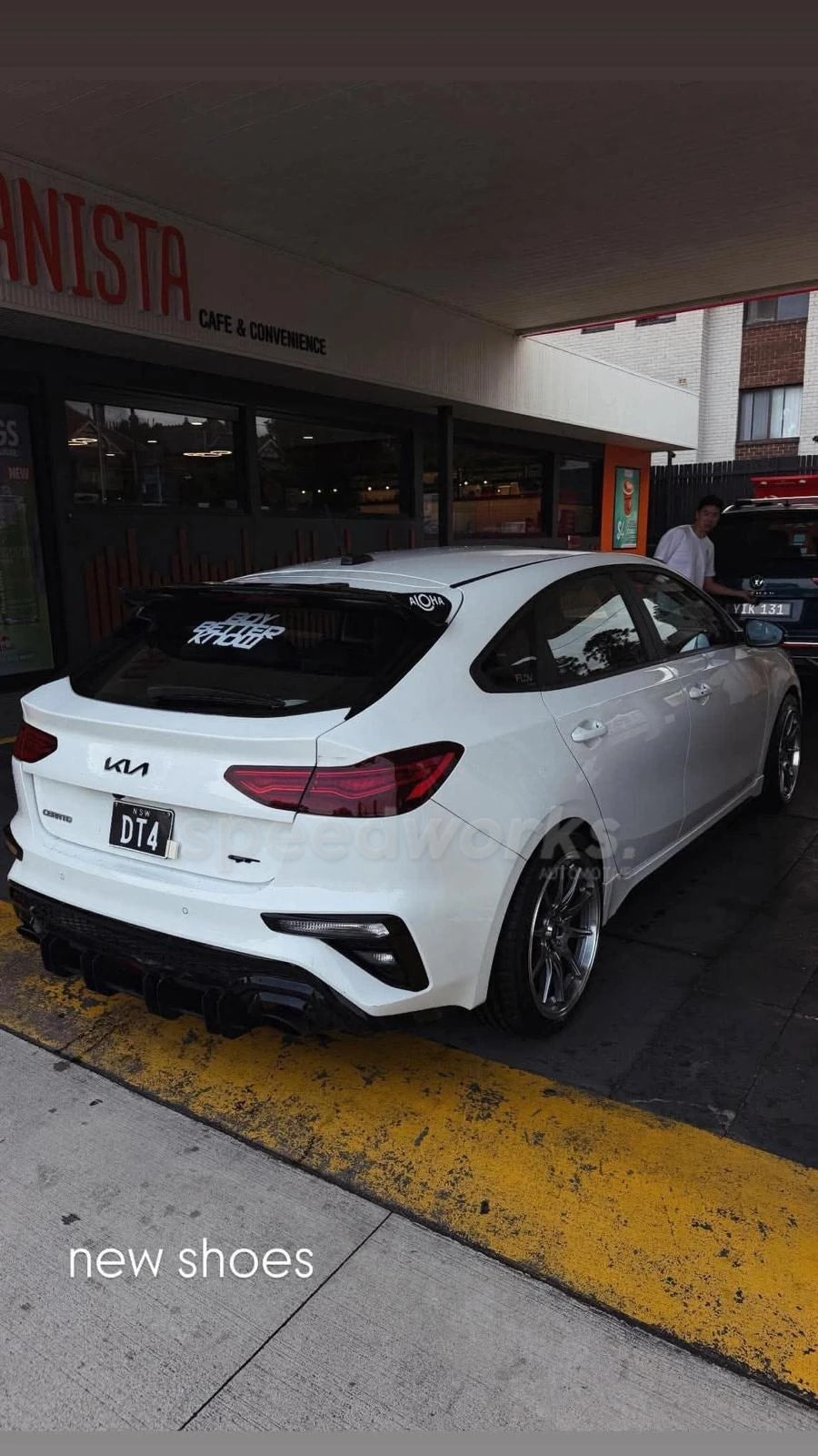 Kia Cerato GT Hatch on SpeedWorks SW05 18x8.5 +35 Hyper Black & Machine Lip alloy wheels, customer photo 1 of 2