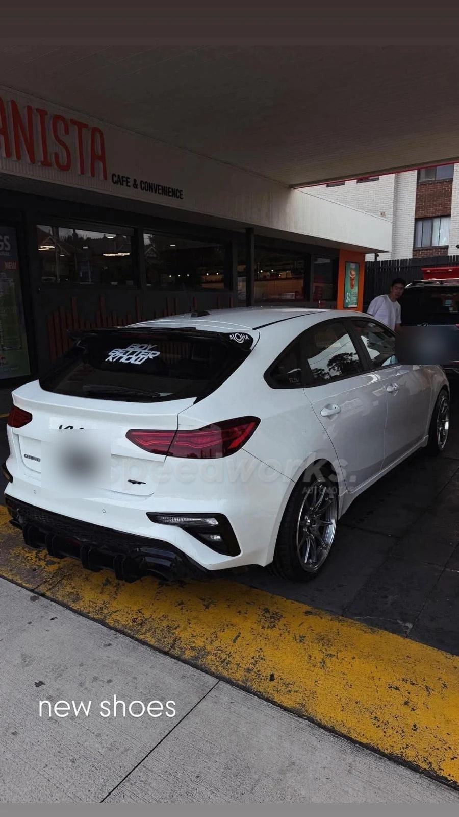 Kia Cerato GT Hatch on SpeedWorks SW05 18x8.5 +35 Hyper Black & Machine Lip alloy wheels, customer photo 1 of 2