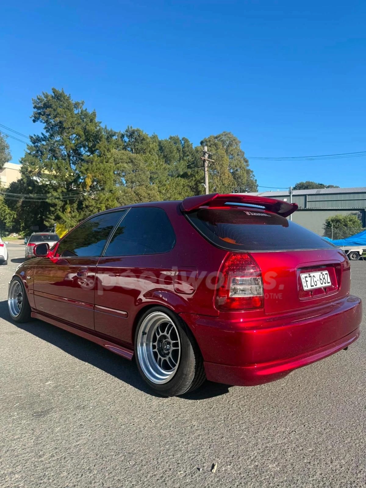 Honda Civic Hatch (EK) on SpeedWorks SW08 15x8 +15 Hyper Black & Machine Lip alloy wheels, customer photo 3 of 3