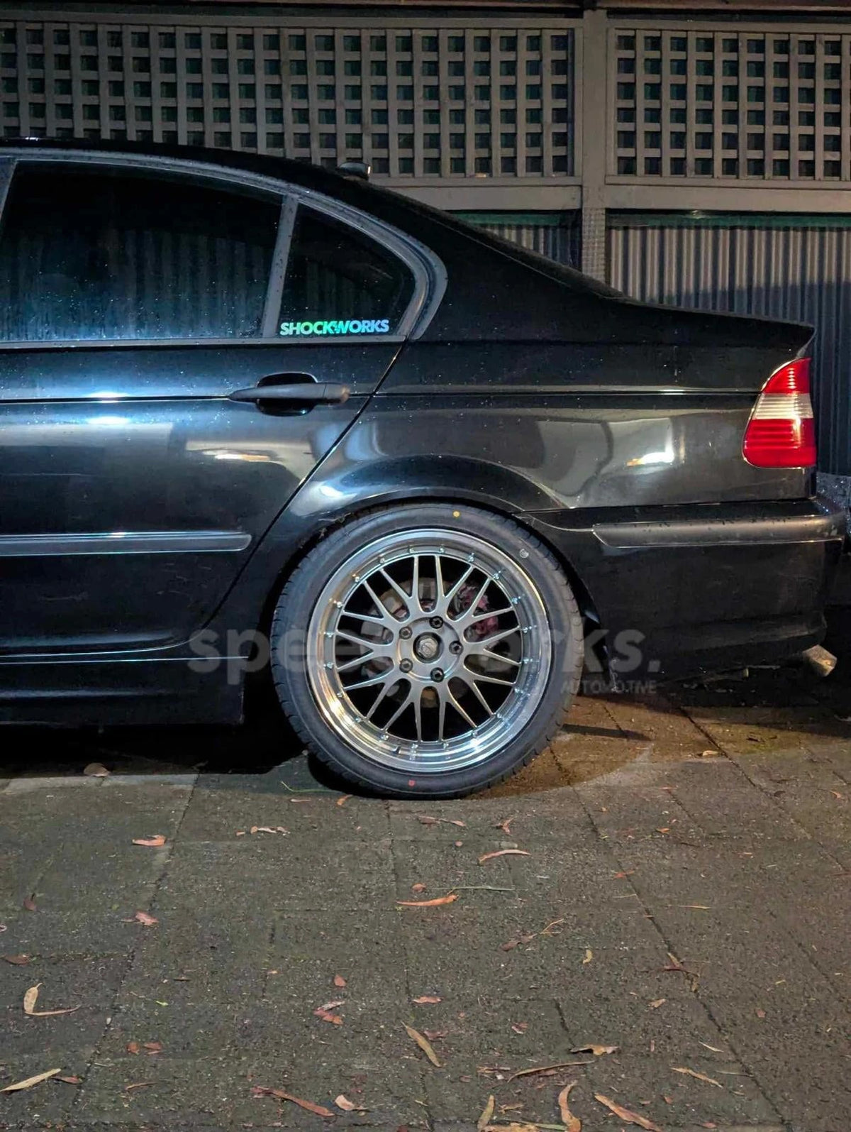 BMW 3 Series Sedan (E46) on SpeedWorks SW02 19x8.5 +30 Hyper Black & Machine Lip alloy wheels, customer photo 3 of 4