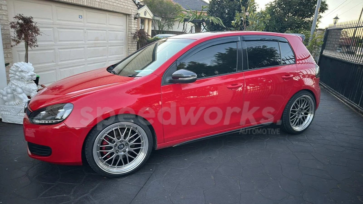 Volkswagen Golf (Mk6) on SpeedWorks SW02 19x8.5 +35 Hyper Black & Machine Lip alloy wheels