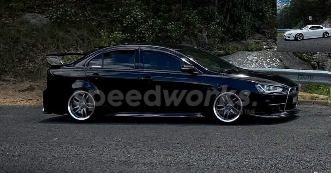 Mitsubishi Lancer (CJ) on SpeedWorks SW12 18x9.5 +22 Hyper Black & Machine Lip alloy wheels, customer photo 3 of 7
