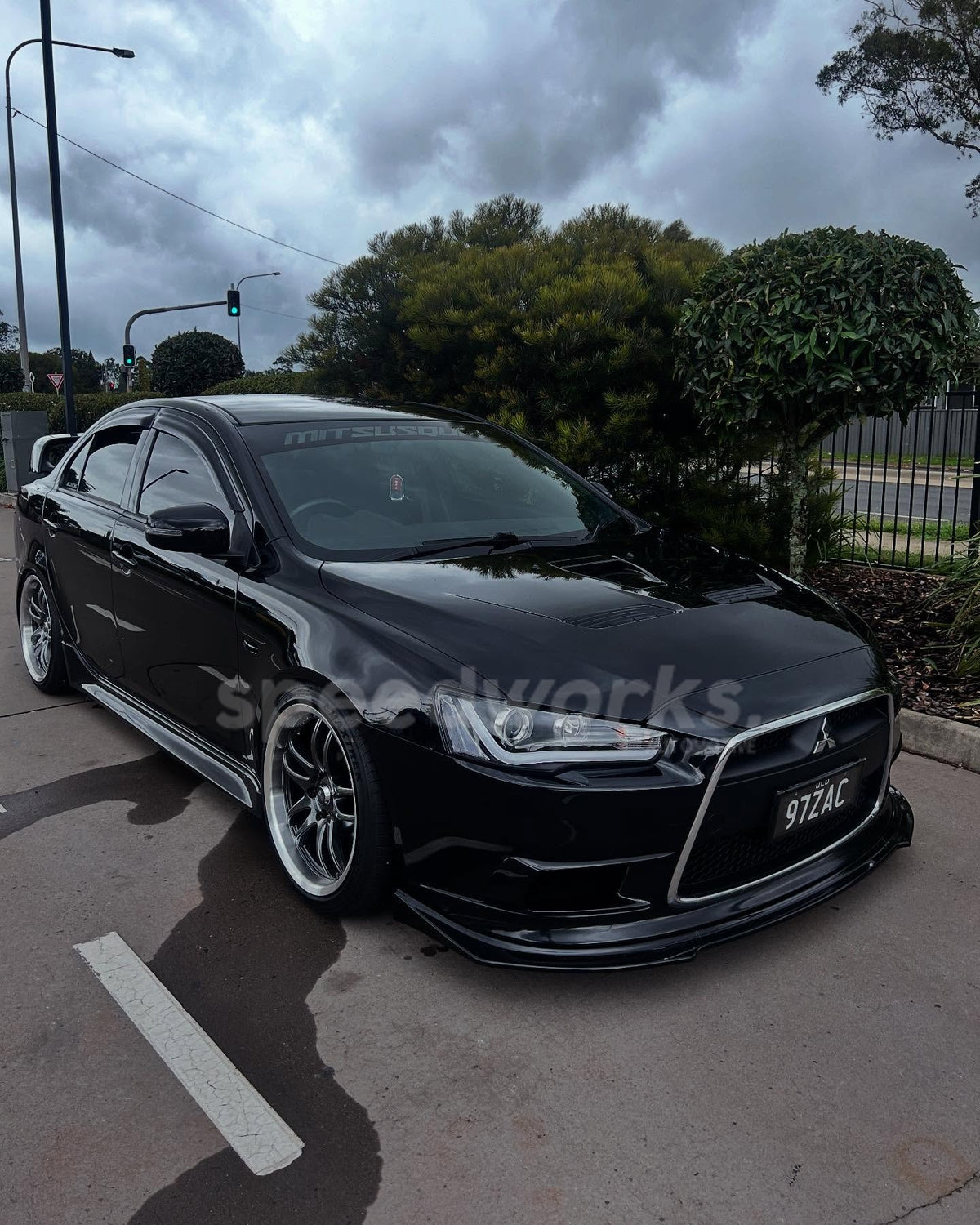 Mitsubishi Lancer (CJ) on SpeedWorks SW12 18x9.5 +22 Hyper Black & Machine Lip alloy wheels, customer photo 1 of 7